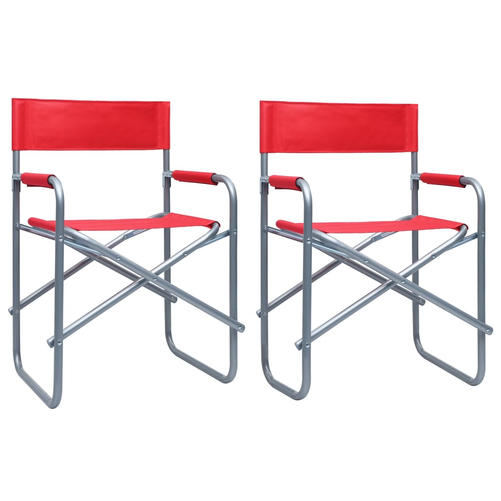Režisérské Židle 2 Ks Ocel Šedé