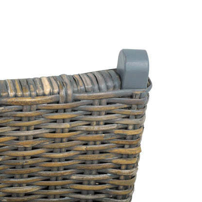 Relaxační Křeslo Šedé Přírodní Ratan Kubu A Masivní Mahagon