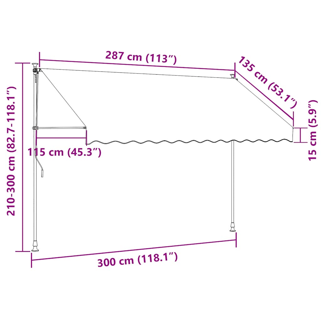 Ručně Zatahovací Markýza 300 Cm Oranžovo-Hnědá