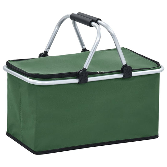 Skádací chladící taška zelená 46 x 27 x 23 cm hliník