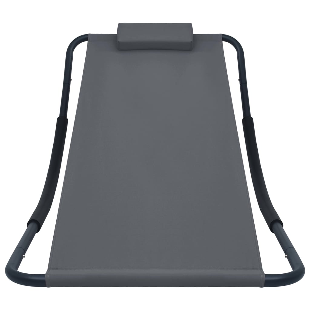 Zahradní Lehátko Šedé 200 X 90 Cm Ocel