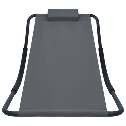 Zahradní Lehátko Šedé 200 X 90 Cm Ocel