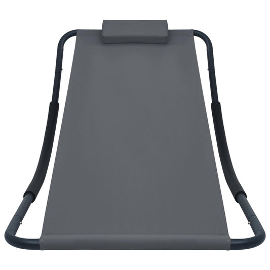 Zahradní Lehátko Šedé 200 X 90 Cm Ocel