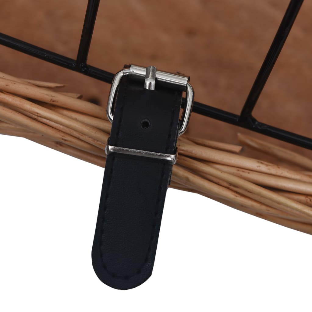 Koš Na Řidítka S Krytem 50 X 45 X 35 Cm Přírodní Vrba