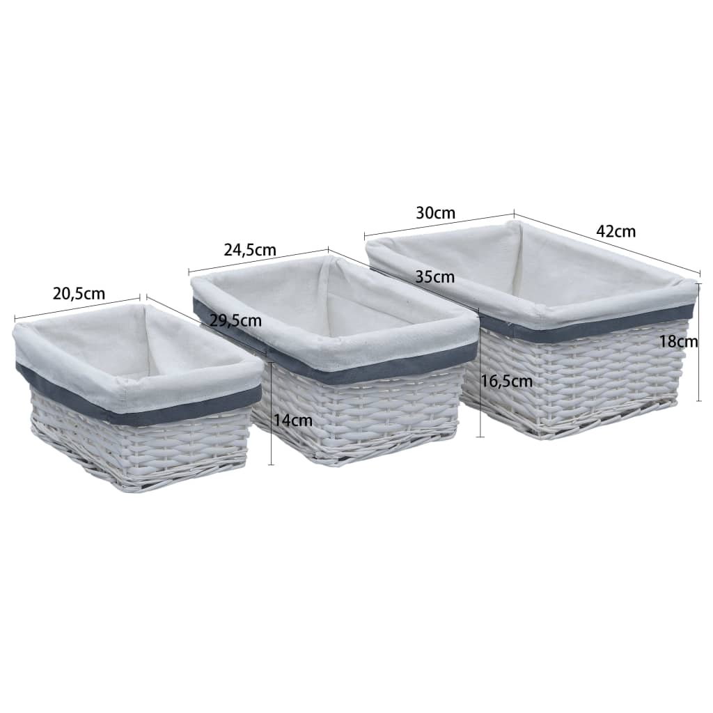 3Dílná Sada Košíků Vrba