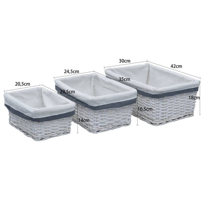 3Dílná Sada Košíků Vrba