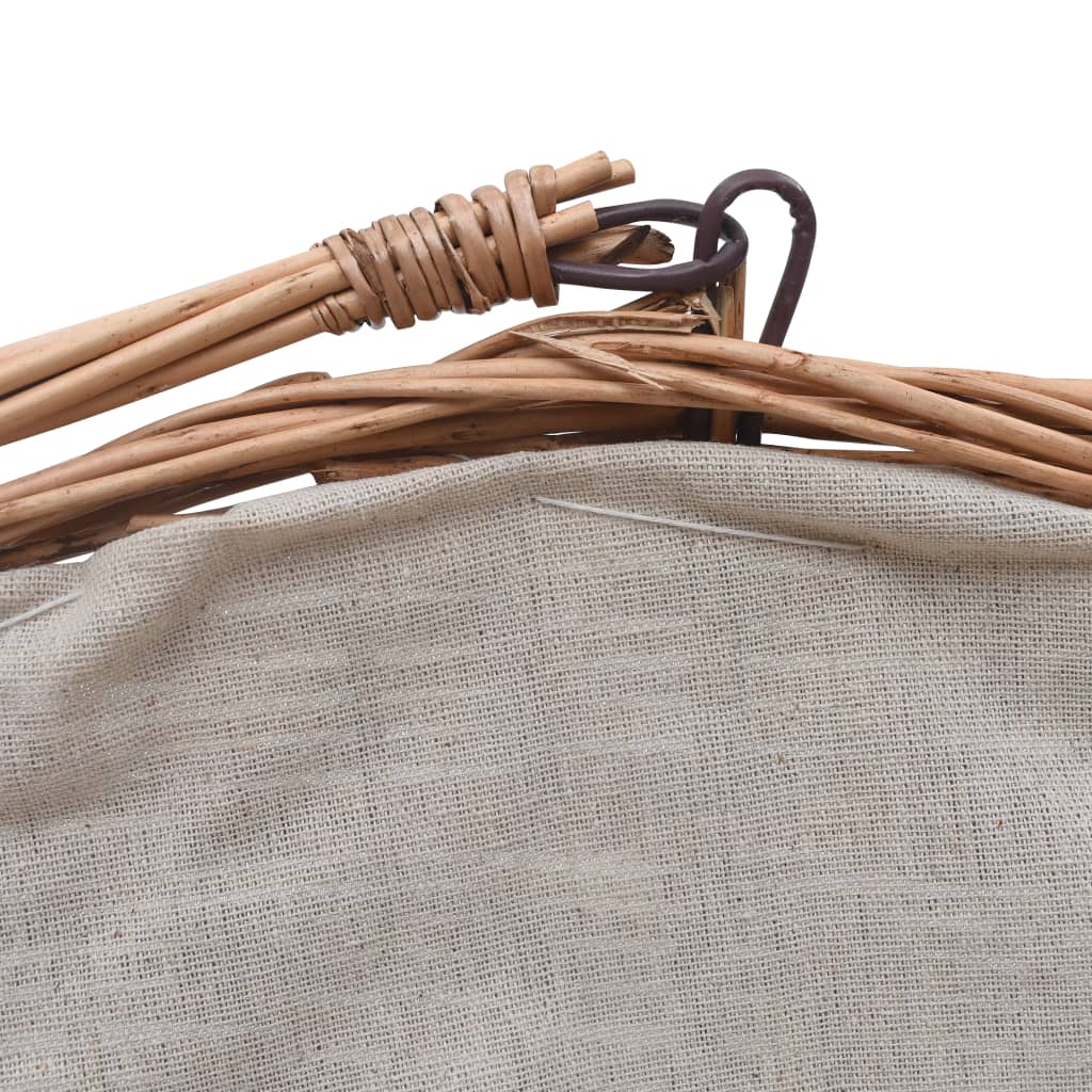 Koš Na Dřevo S Uchem 60 X 44 X 55 Cm Přírodní Vrba