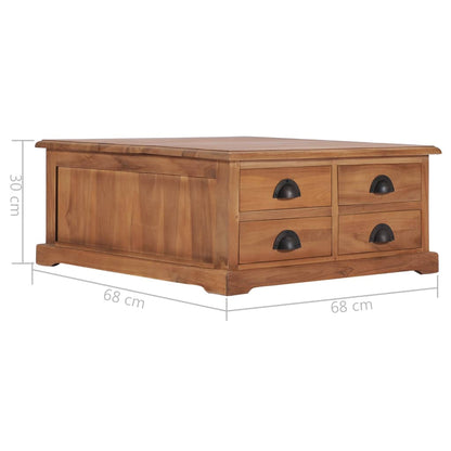 Konferenční Stolek 68 X 68 X 30 Cm Masivní Teakové Dřevo