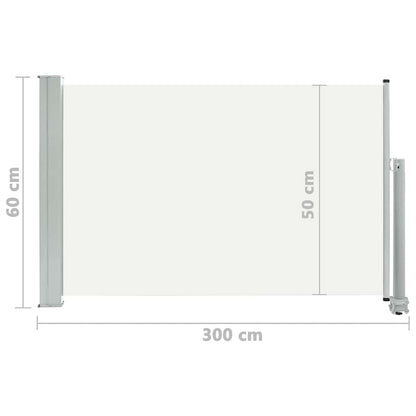 Zatahovací Boční Markýza / Zástěna Na Terasu 60X300 Cm Krémová