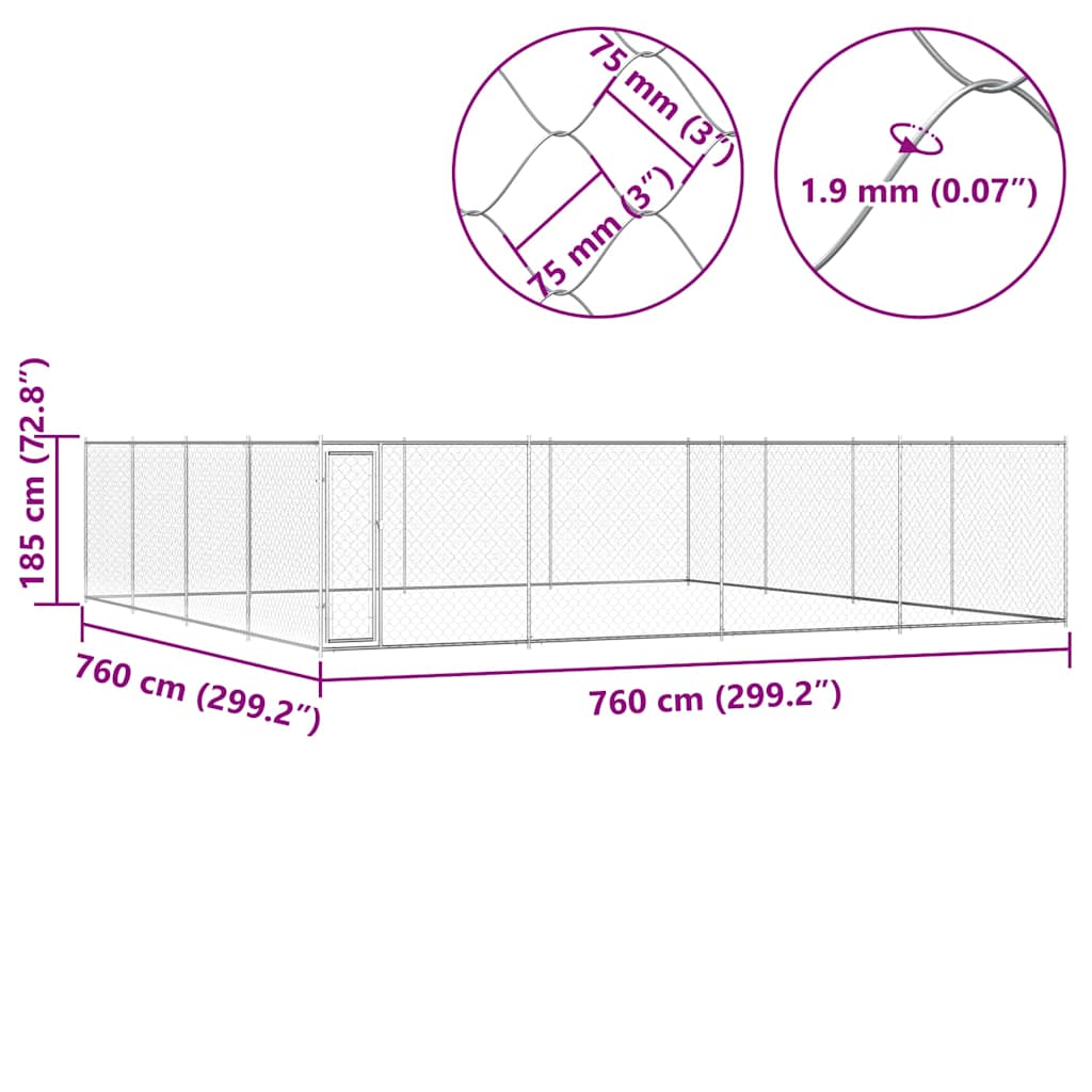 Venkovní Psí Kotec Pozinkovaná Ocel