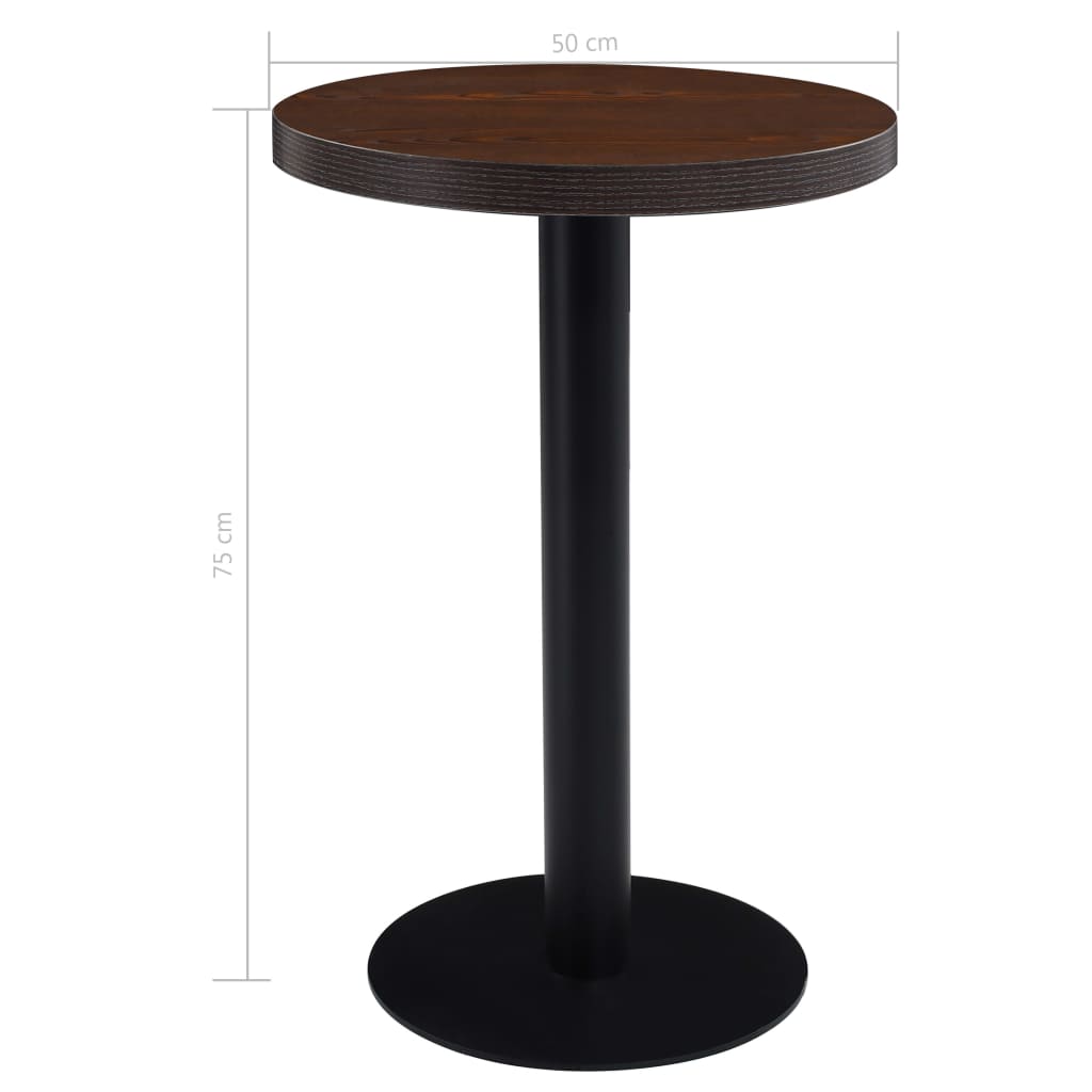 Bistro Stolek Tmavě Hnědý 50 Cm Mdf