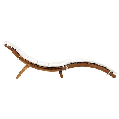 Zahradní Lehátko S Poduškou Masivní Akácie Krémové