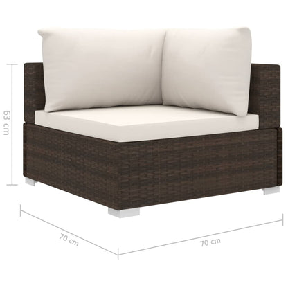 11Dílná Zahradní Sedací Souprava S Poduškami Polyratan Hnědá