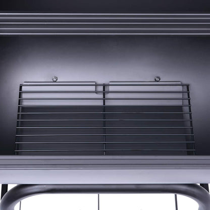 Zahradní Gril/Udírna Na Dřevěné Uhlí S Poličkou Černý