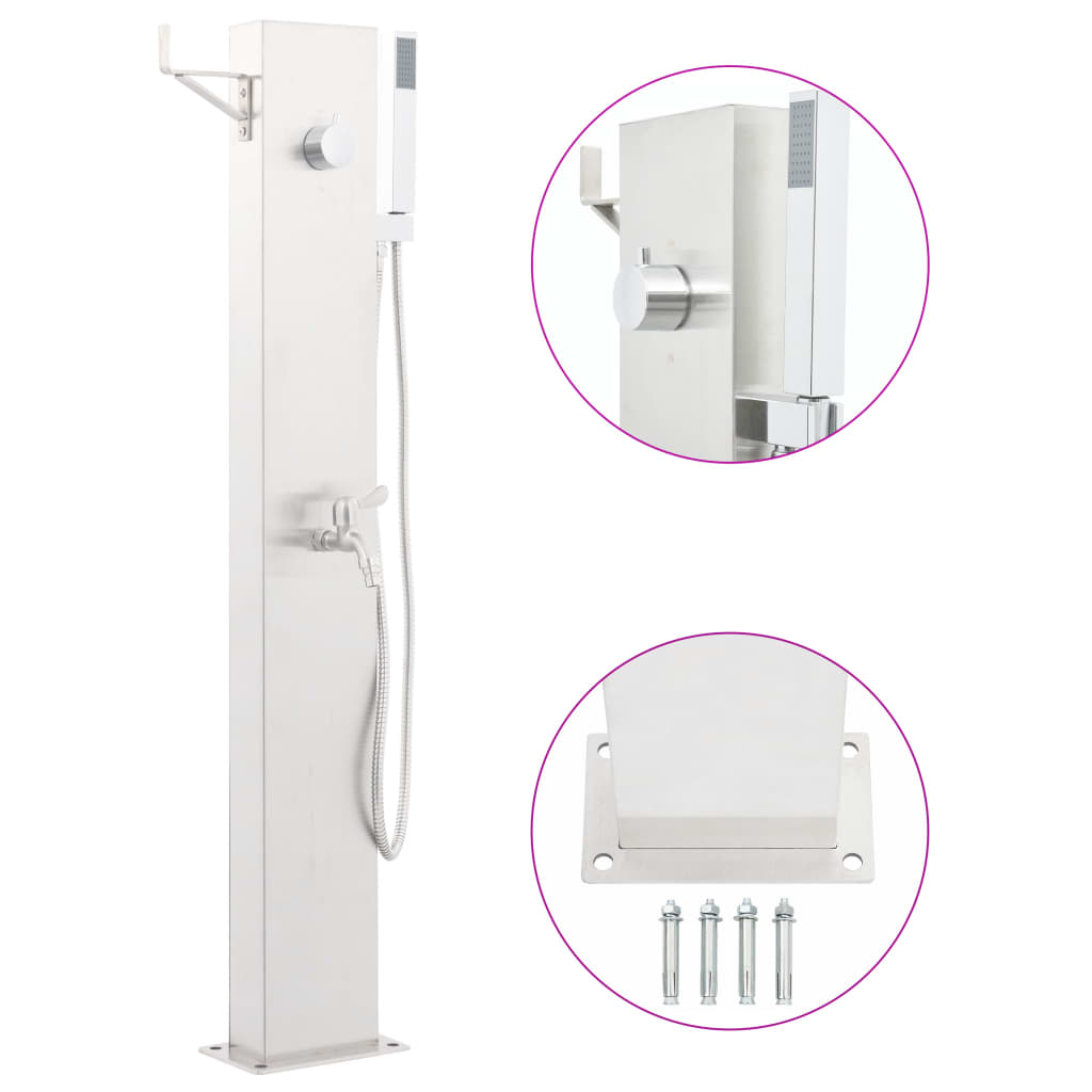 Zahradní Sprchová Baterie 110 Cm Nerezová Ocel