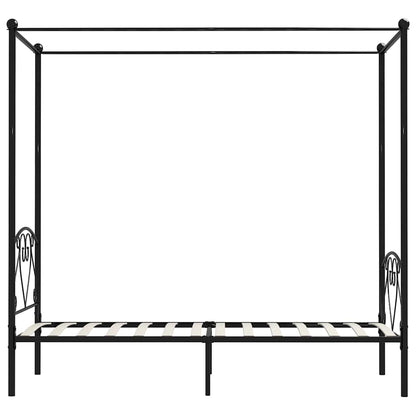 Rám Postele S Nebesy Černý Kovový 120 X 200 Cm