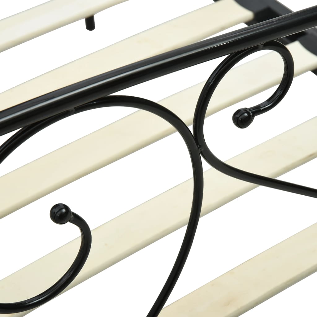 Rám Postele S Nebesy Černý Kovový