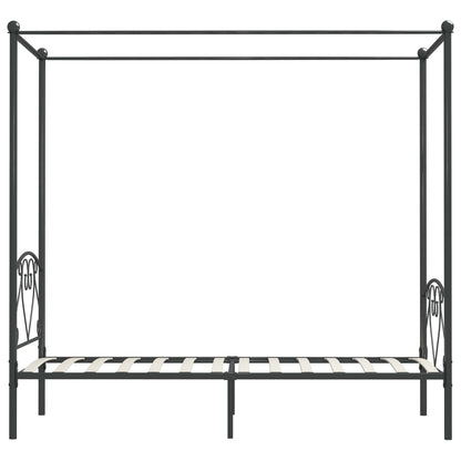 Rám Postele S Nebesy Šedý Kovový 100 X 200 Cm