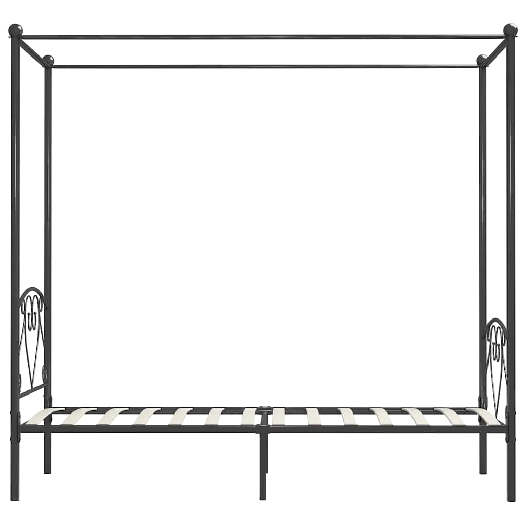 Rám Postele S Nebesy Šedý Kovový 120 X 200 Cm