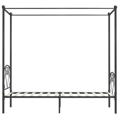 Rám Postele S Nebesy Šedý Kovový 120 X 200 Cm