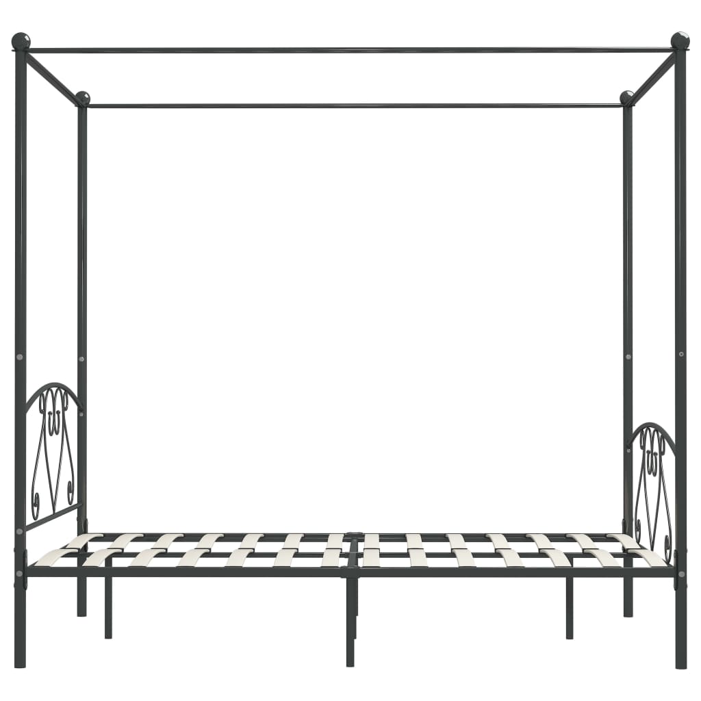 Postel S Nebesy Šedá Kovová 140 X 200 Cm