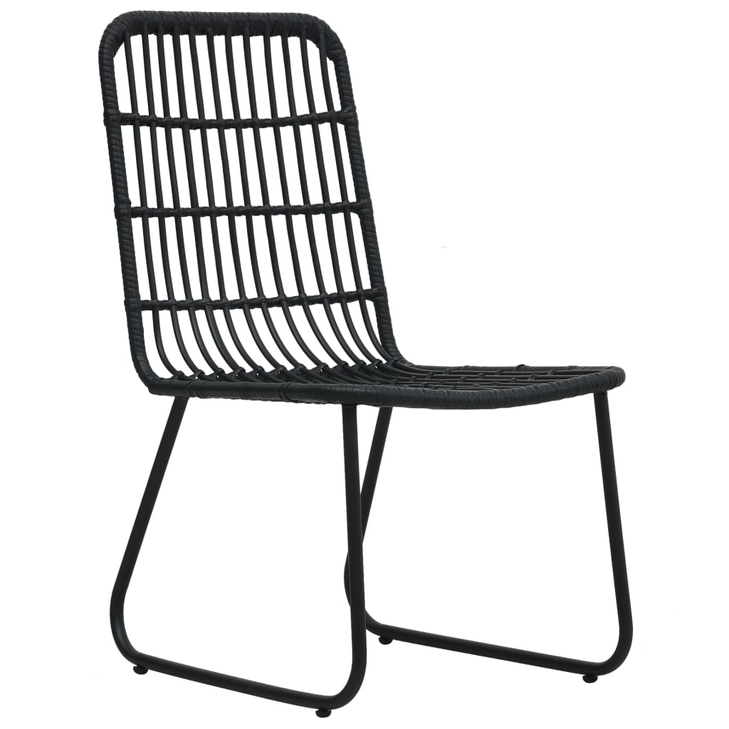 3Dílný Bistro Set Polyratan Černý