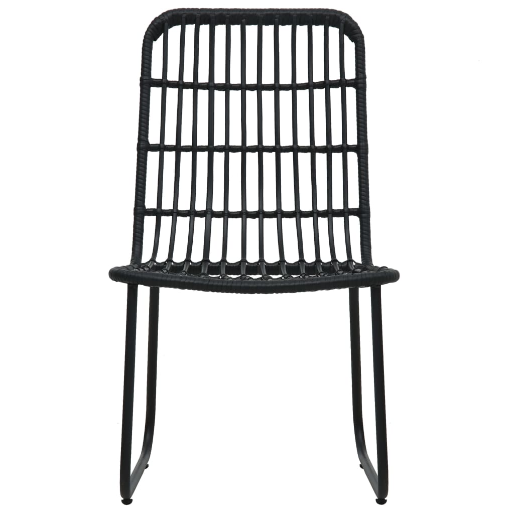 3Dílný Bistro Set Polyratan Černý