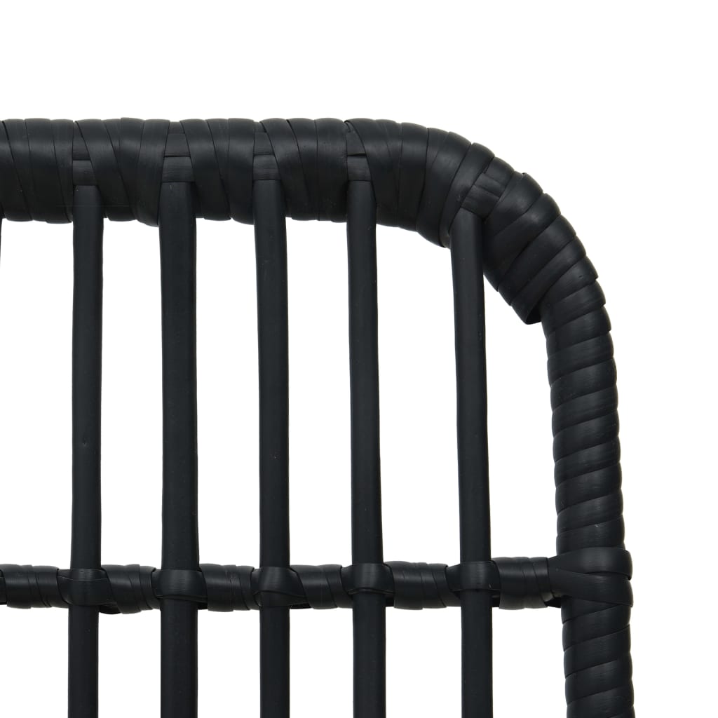 3Dílný Bistro Set Polyratan Černý