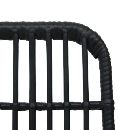 3Dílný Bistro Set Polyratan Černý