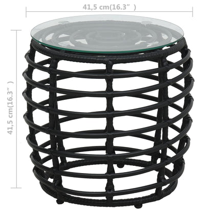 3Dílný Bistro Set Polyratan Černý