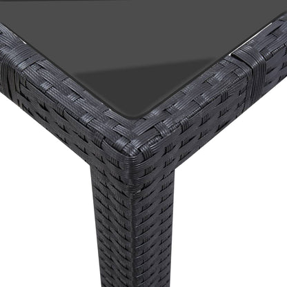 7Dílný Zahradní Jídelní Set Polyratan Černý