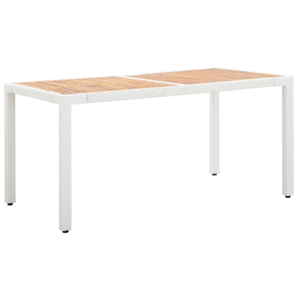 7Dílný Zahradní Jídelní Set Polyratan Bílý