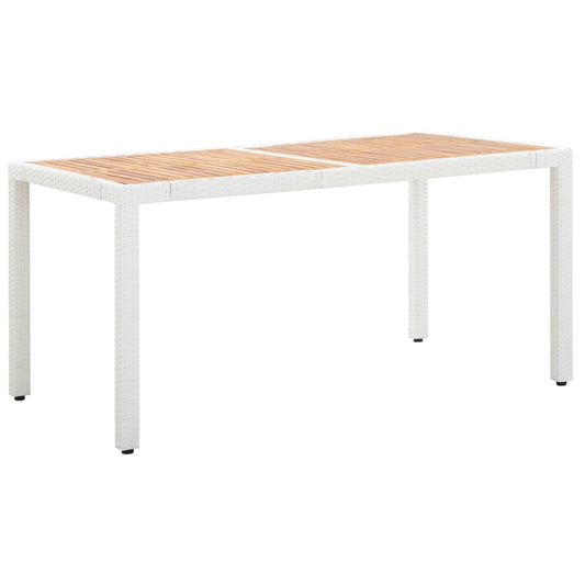 7Dílný Zahradní Jídelní Set Polyratan Bílý