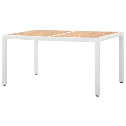 7Dílný Zahradní Jídelní Set Polyratan Bílý
