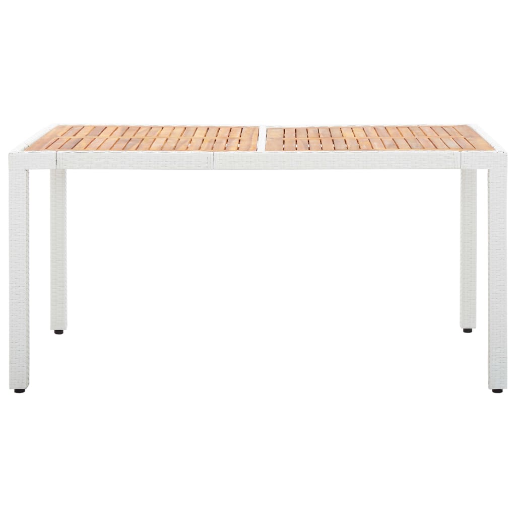 7Dílný Zahradní Jídelní Set Polyratan Bílý