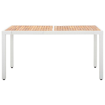 7Dílný Zahradní Jídelní Set Polyratan Bílý