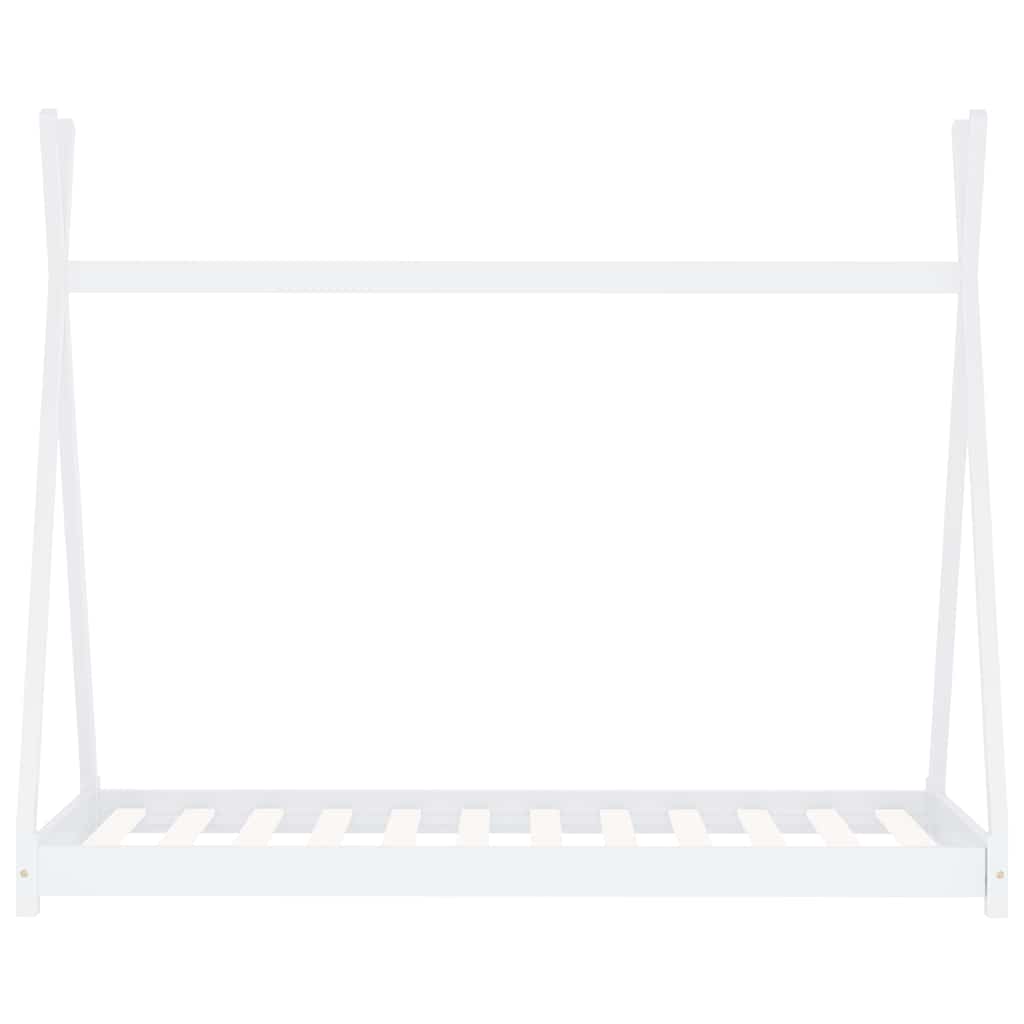 Rám Dětské Postele Bílý Masivní Borové Dřevo