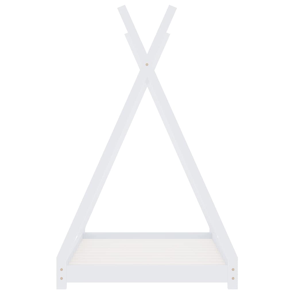 Rám Dětské Postele Bílý Masivní Borové Dřevo