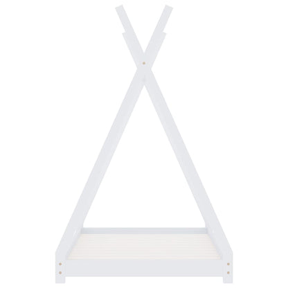 Rám Dětské Postele Bílý Masivní Borové Dřevo