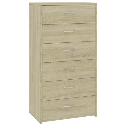 Příborník Se 6 Zásuvkami Sonoma Dub 50 X 34 X 96 Cm Kompozit