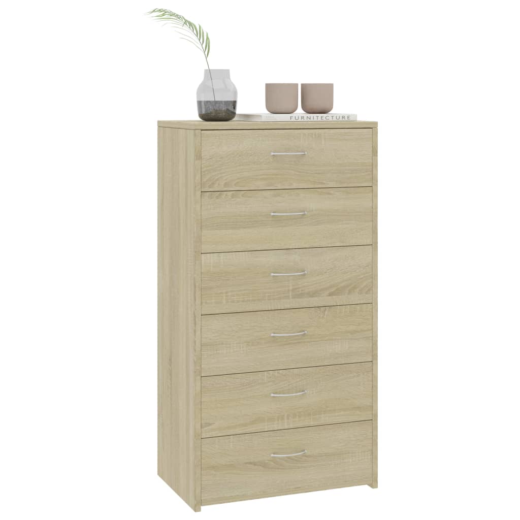 Příborník Se 6 Zásuvkami Sonoma Dub 50 X 34 X 96 Cm Kompozit