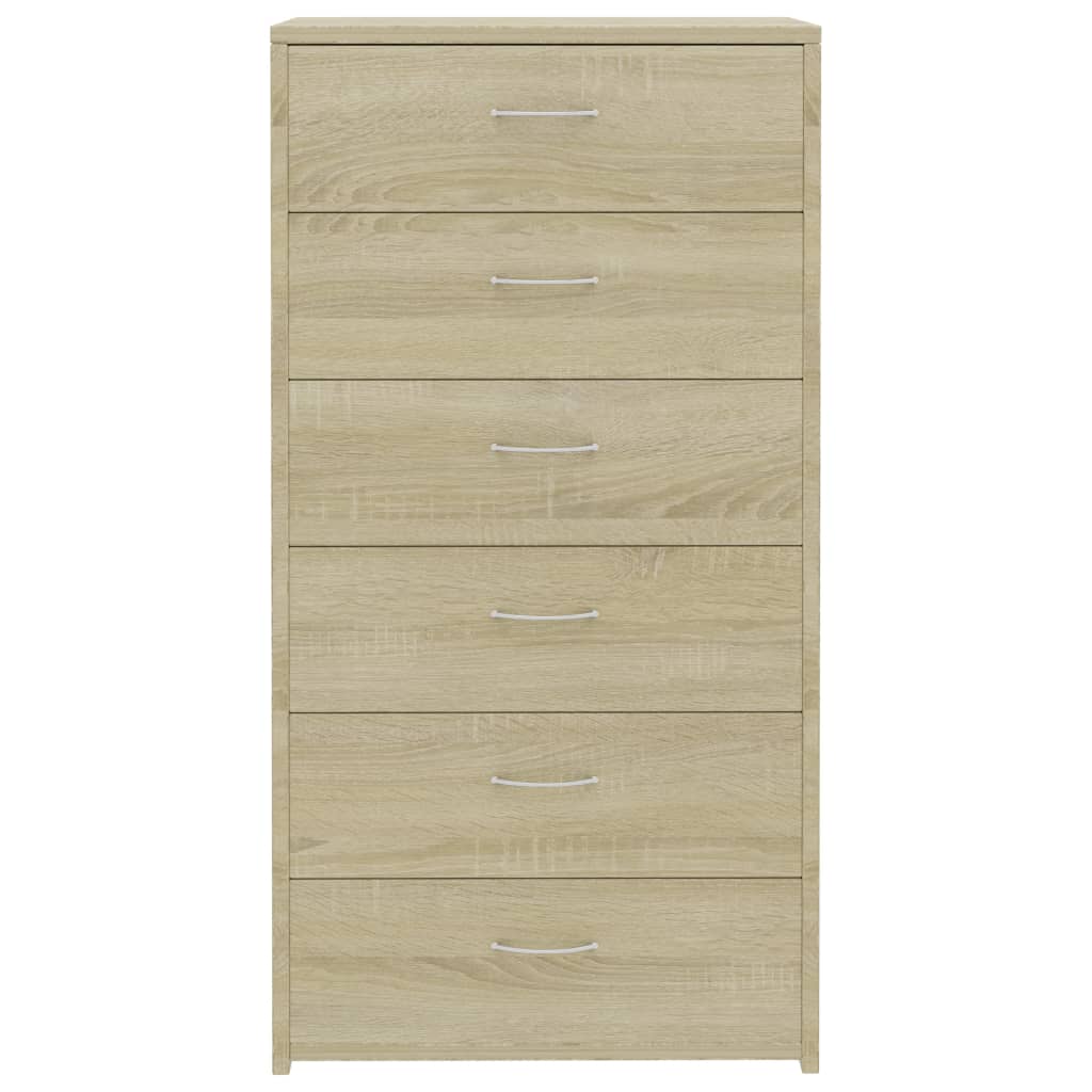 Příborník Se 6 Zásuvkami Sonoma Dub 50 X 34 X 96 Cm Kompozit