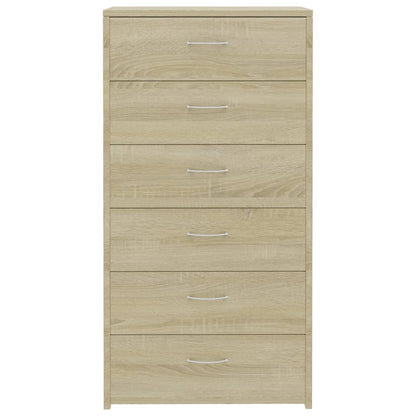 Příborník Se 6 Zásuvkami Sonoma Dub 50 X 34 X 96 Cm Kompozit
