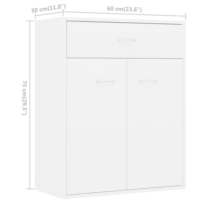 Příborník Bílý 60 X 30 X 75 Cm Kompozitní Dřevo