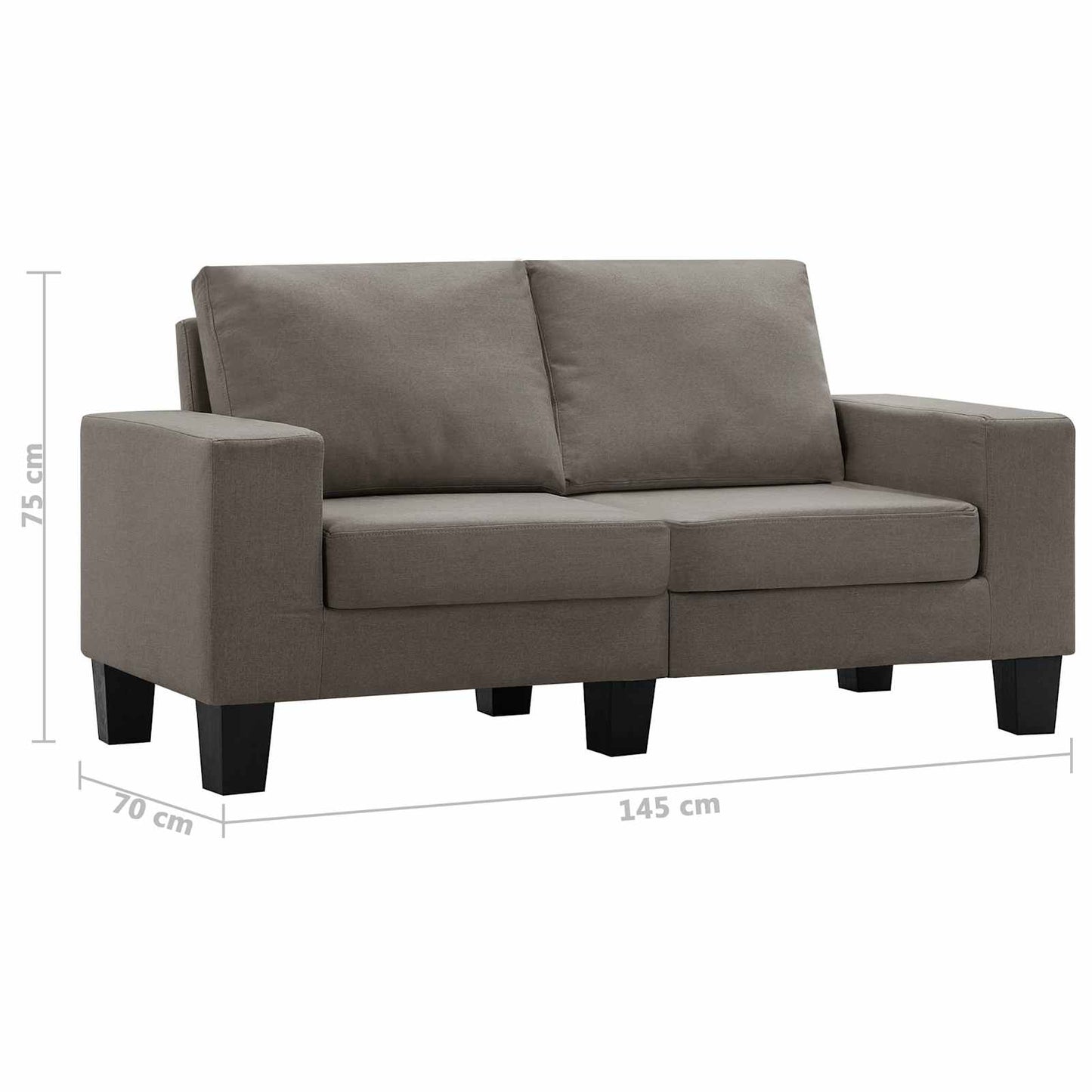 Pohovka Taupe 2-Místné Textil
