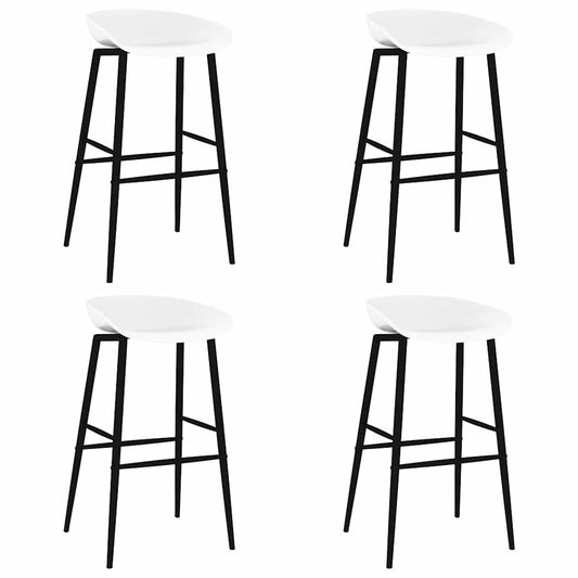 Barové Židle 4 Ks Bílé