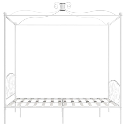 Rám Postele S Nebesy Bílý Kovový 180 X 200 Cm