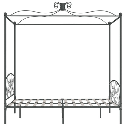 Rám Postele S Nebesy Šedý Kovový 120 X 200 Cm