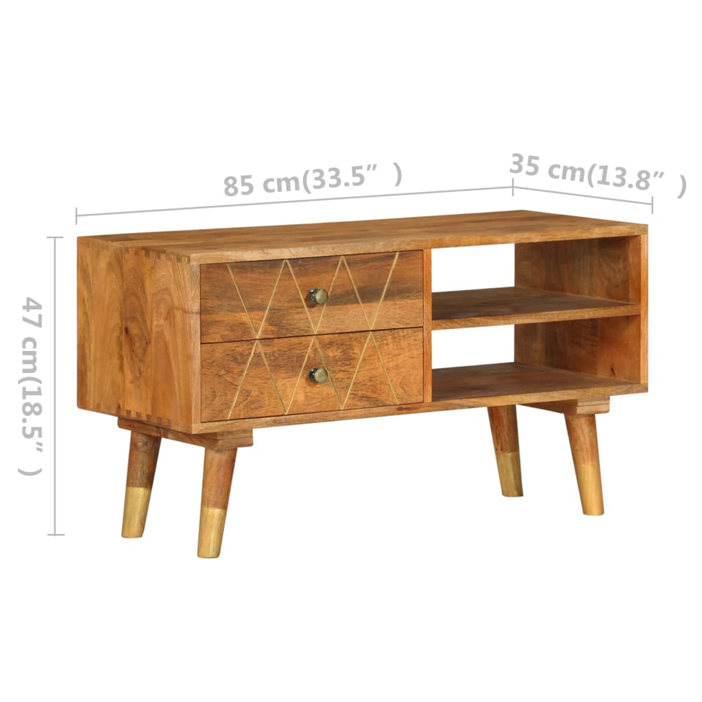 Tv Stolek 85 X 35 X 47 Cm Masivní Mangovníkové Dřevo