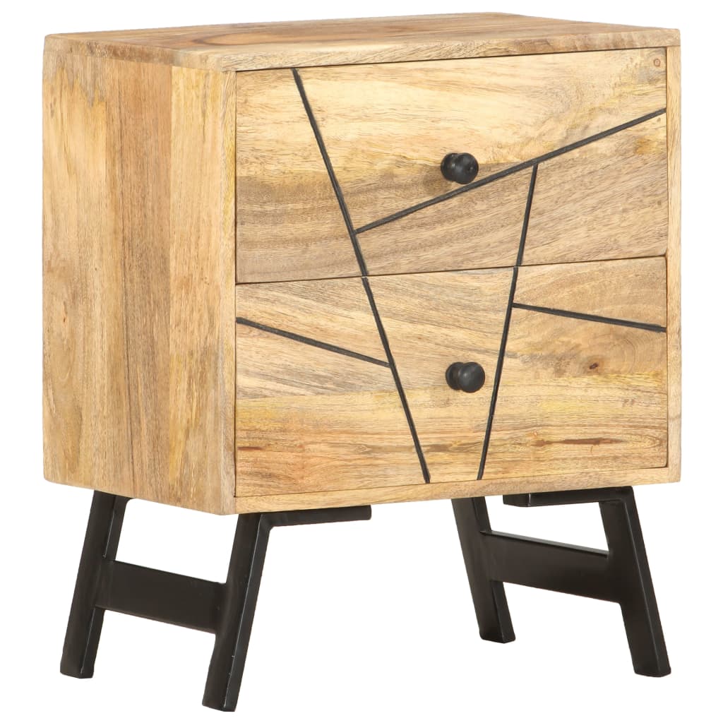 Noční Stolek 40 X 30 X 50 Cm Masivní Mangovníkové Dřevo